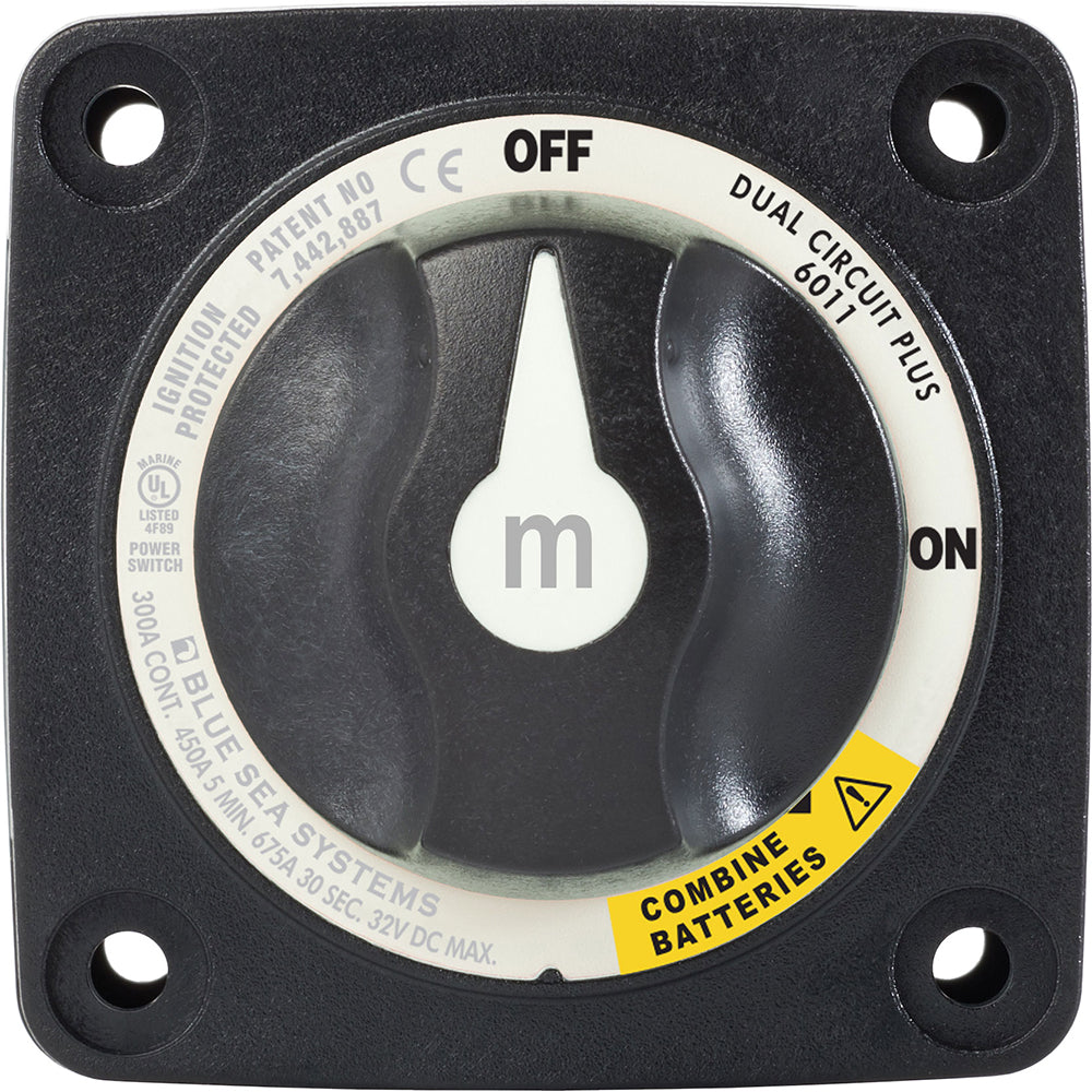 Blue Sea 6011200 m-Series Battery Switch Dual Circuit Plus - Black [6011200]