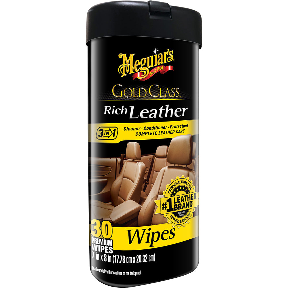 Meguiars Gold Class Rich Leather Cleaner  Conditioner Wipes [G10900]