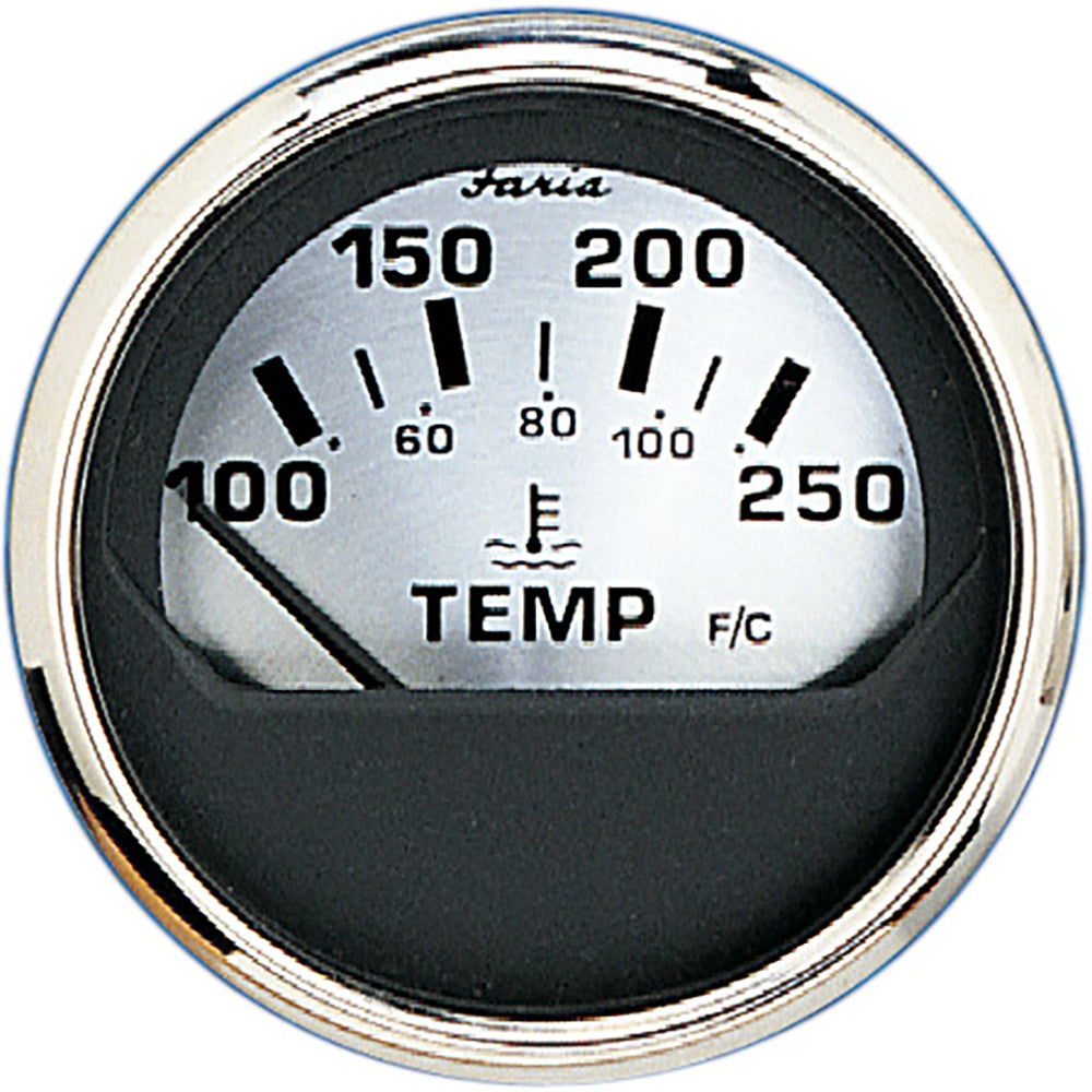 Faria Spun Silver 2" Water Temp Gauge [16004]